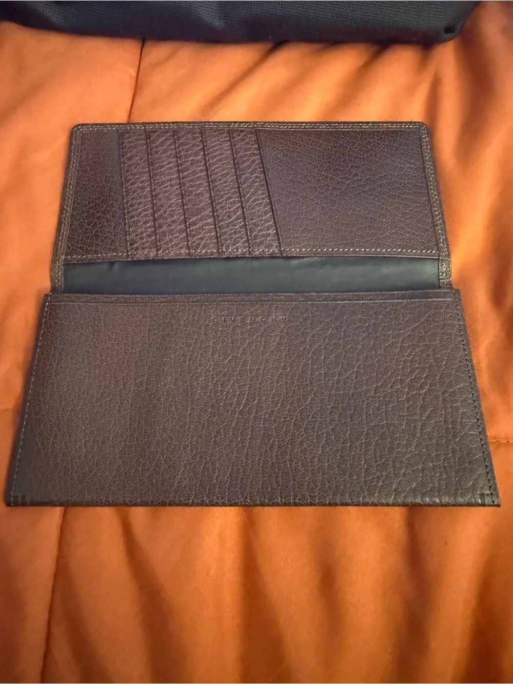 Givenchy Dark Brown Textured Leather Long Wallet